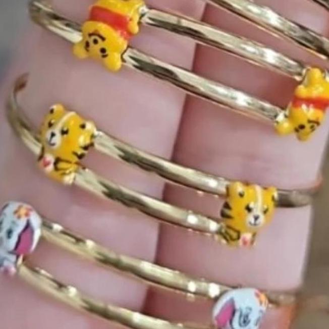 gelang anak bayi newborn emas asli bulat doraemon pony elsa frozen Terlaris