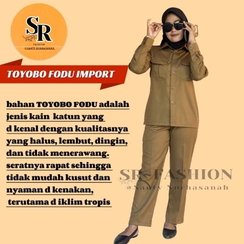 PREMIUM SERAGAM KHAKI PNS WANITA BAJU DINAS PEMDA WANITA