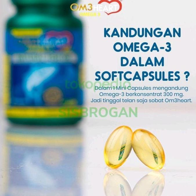 Hololoo- Minyak Ikan Fish Oil Om3Heart Omeheart Ome Omega 3 Isi 60 Halal