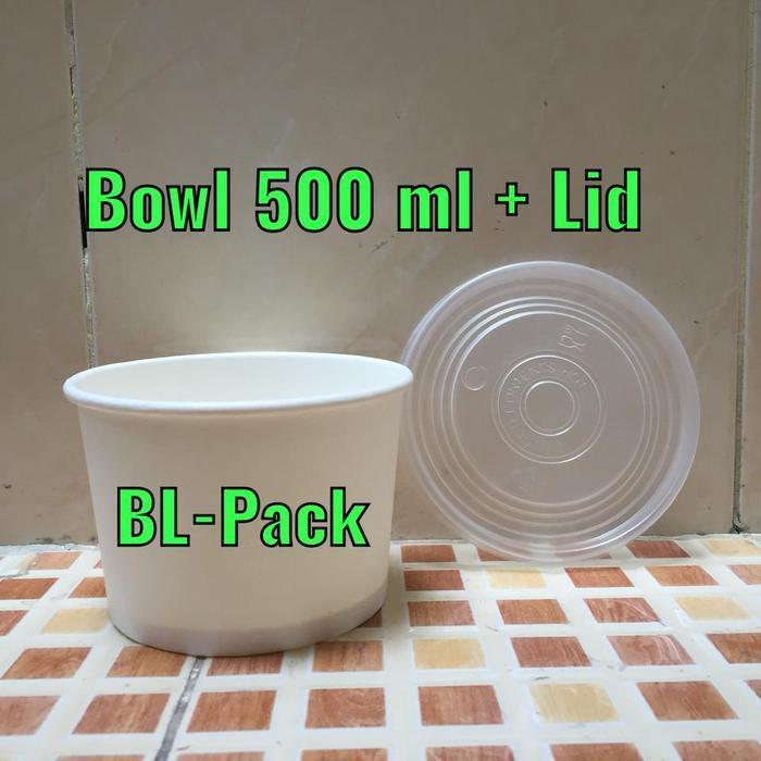 paper bowl 500 ml dengan tutup