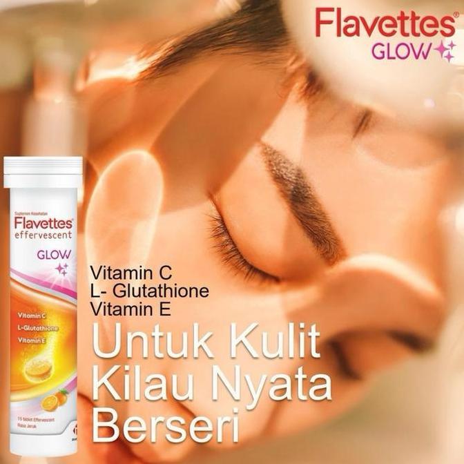 Hololoo- [Twin Pack] Flavettes Effervescent Glow (15'S X 2 Tubes) - Suplemen Mencerahkan Kulit Denga