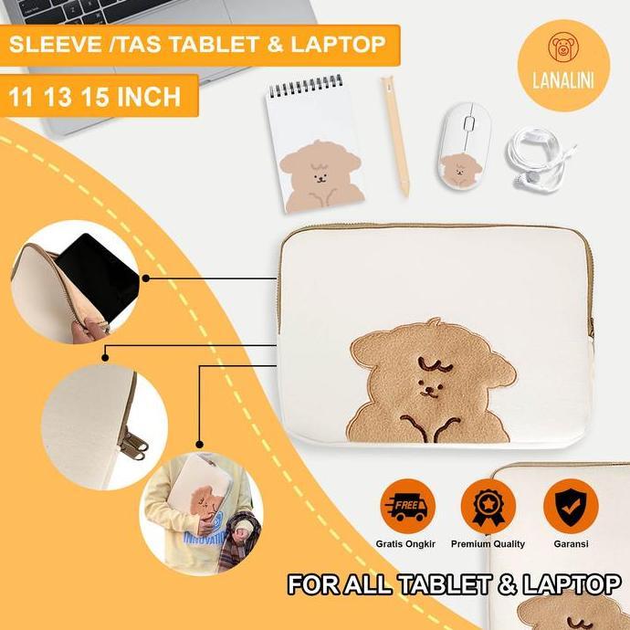 Sleeve Tas Ipad Tab Laptop Macbook 11 13 14 15 Inch Lenovo Dell Motif