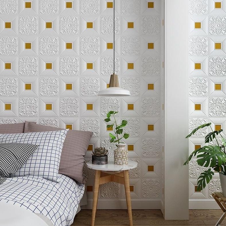 Wallpaper Dinding Roll Wallpaper 3D Foam Bata Roll Rollan