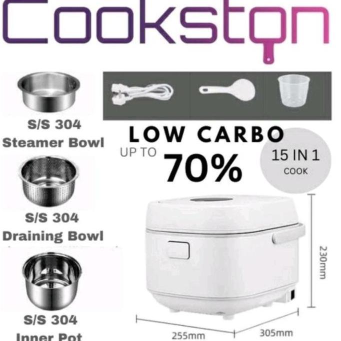 Trikroom- Cookston Rice Cooker Low Carbo - Low Sugar 5L Aesthetic Stainless 304