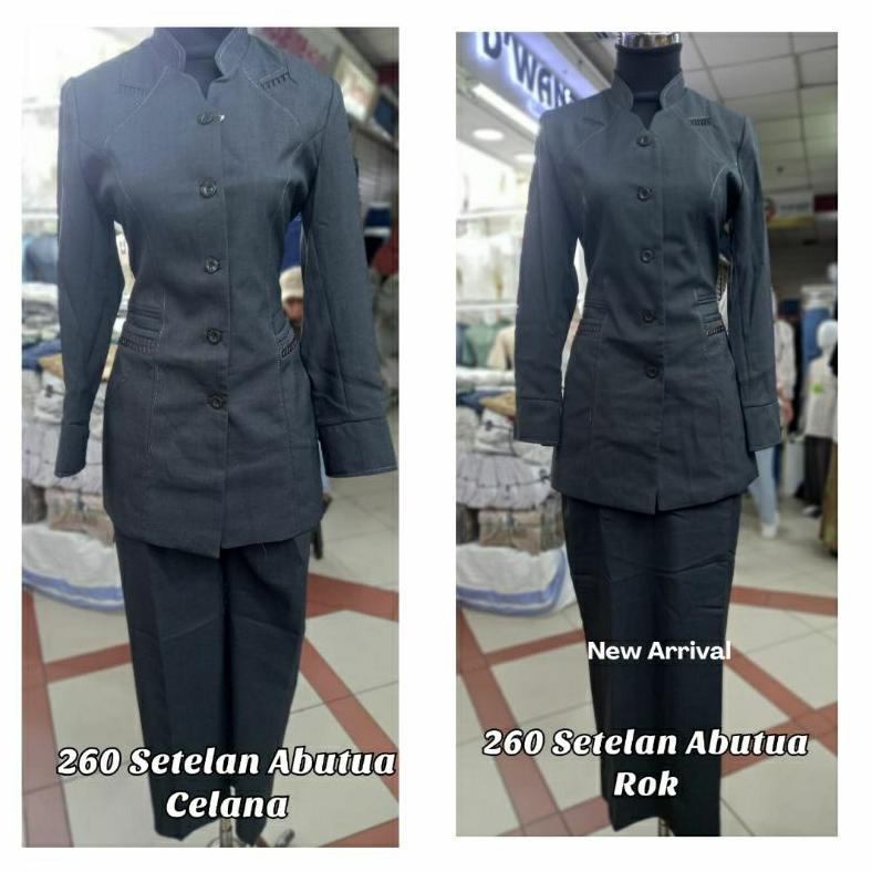 PREMIUM EKSLUSIF SET BLAZER BAJU SERAGAM TERBARU ABU TUA  STELAN ROK & CELANA