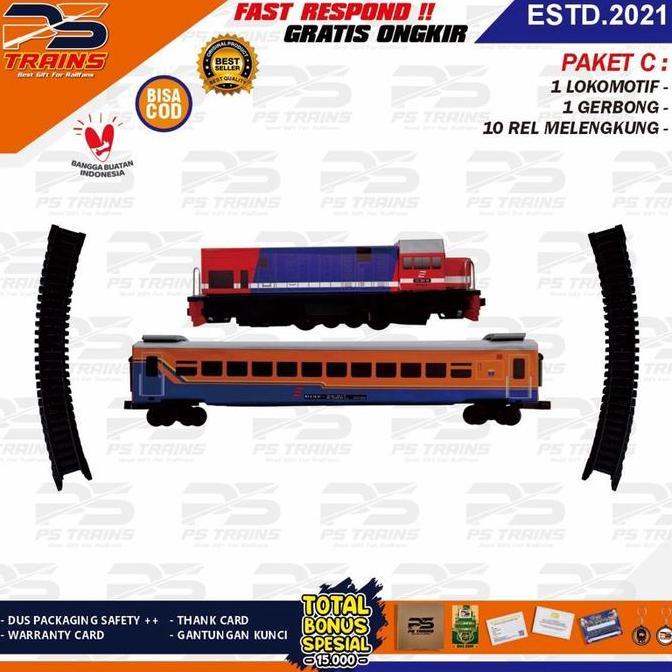 Lansungkirim- [ Mesin ] Mainan Kereta Api Indonesia Cc201 Perumka Rangkaian Kereta Ekonomi Perumka H