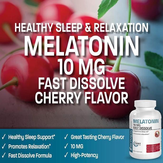 Cod,Bisa- Bronson Melatonin 10Mg Fast Dissolve Cherry Vegetarian Lozenges