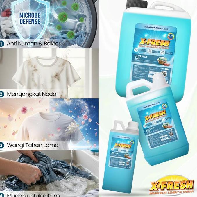 Siappgass- Deterjen Cair Xfresh 5L / Liquid Detergent Aroma Akasia Ojol