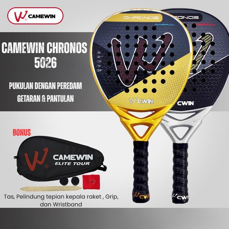 VIVASPORTS - CAMEWIN CHRONOS 5026 RAKET PADEL CARBON KEVLAR GOLD BLACK / PADEL RACKET