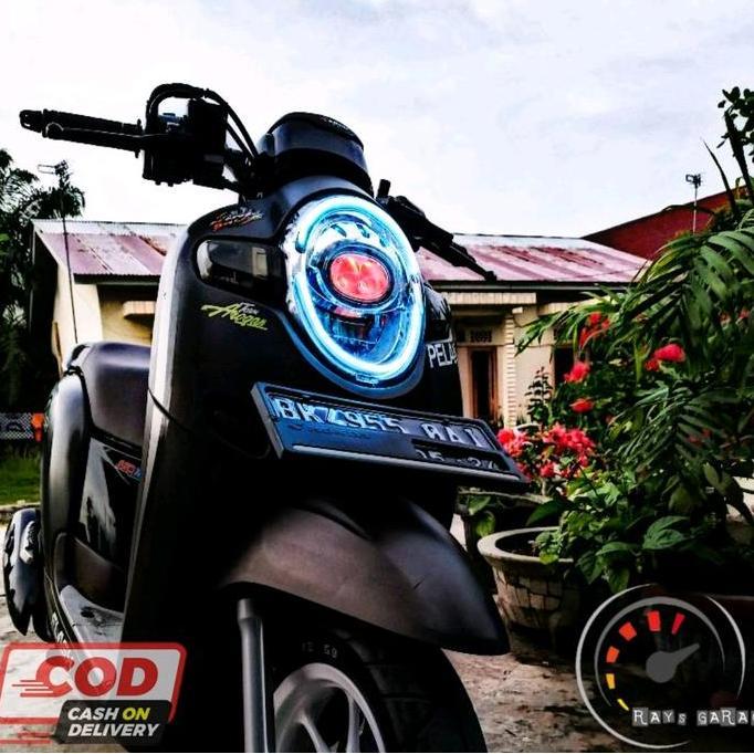 Look- Lampu Scoopy Alis Scoopy 2017 2018 2019 Gratis Demon Eye Berkualitas Motorcycle Alis Reflektor