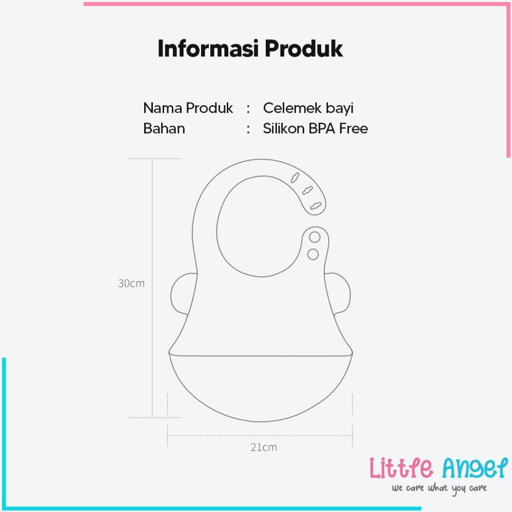 PROMO BABY BIB Celemek Makan Bayi Slaber Silikon Anak Bibs Karakter ELSA STITCH MICKEY MINI Karet Ba