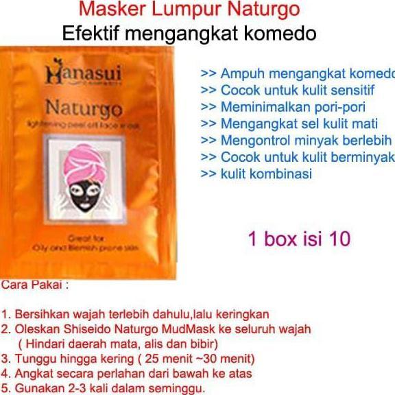 Bytcwr- Hanasui Naturgo 1Dus Masker Hitam Pria Wanita Wajah Halus Sehat Segar