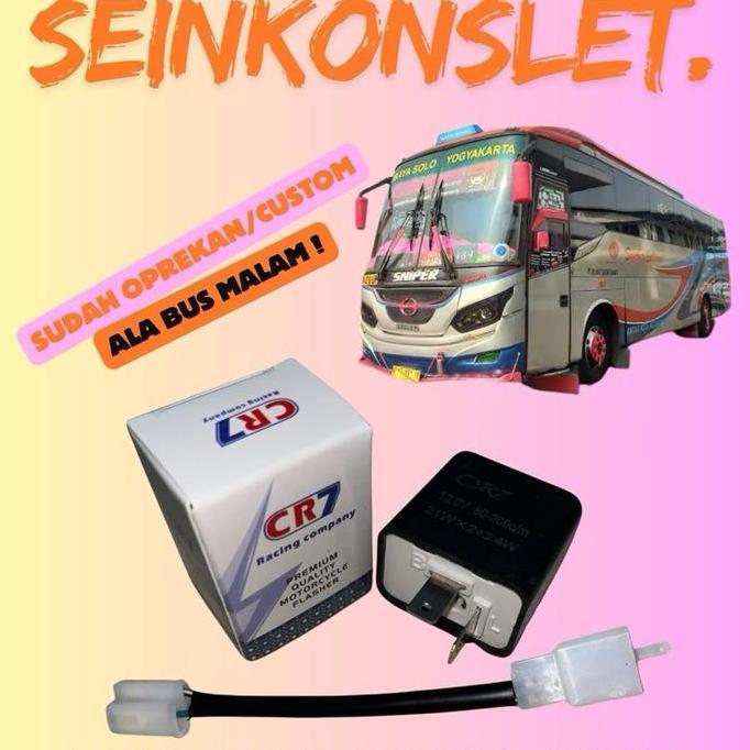 Look- Flasher Sein Konslet Ala Bus Malam Untuk Motor - Free Stiker