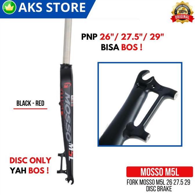 Fork Sepeda MTB/Roadbike/Balap Mosso M5L Pnp 26 27.5 29 Disc Brake