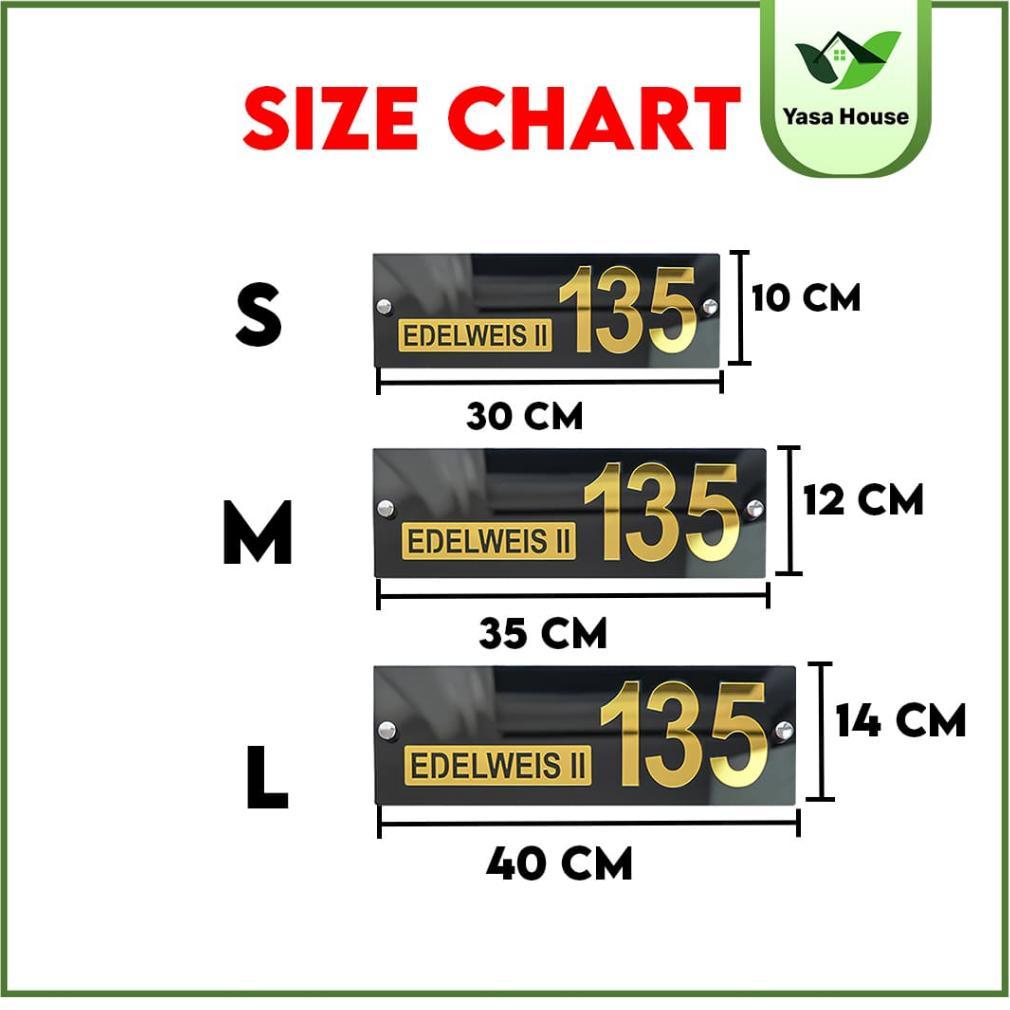 Plat Rumah Gold Timbul / Plat Nomor Rumah Akrilik / Plat Rumah Akrilik