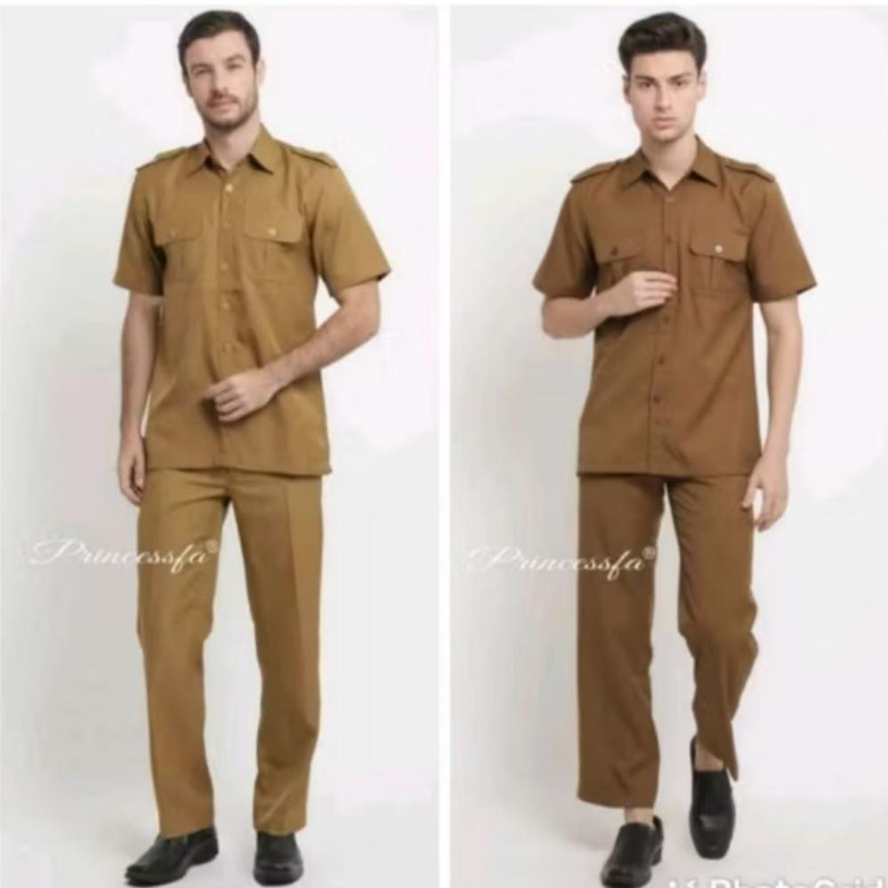 ORIGINAL SERAGAM PRINCESSFA SAFARI PRIA / SERAGAM SAFARI PNS PRIA / SERAGAM KHAKI PNS PRIA / SERAGAM