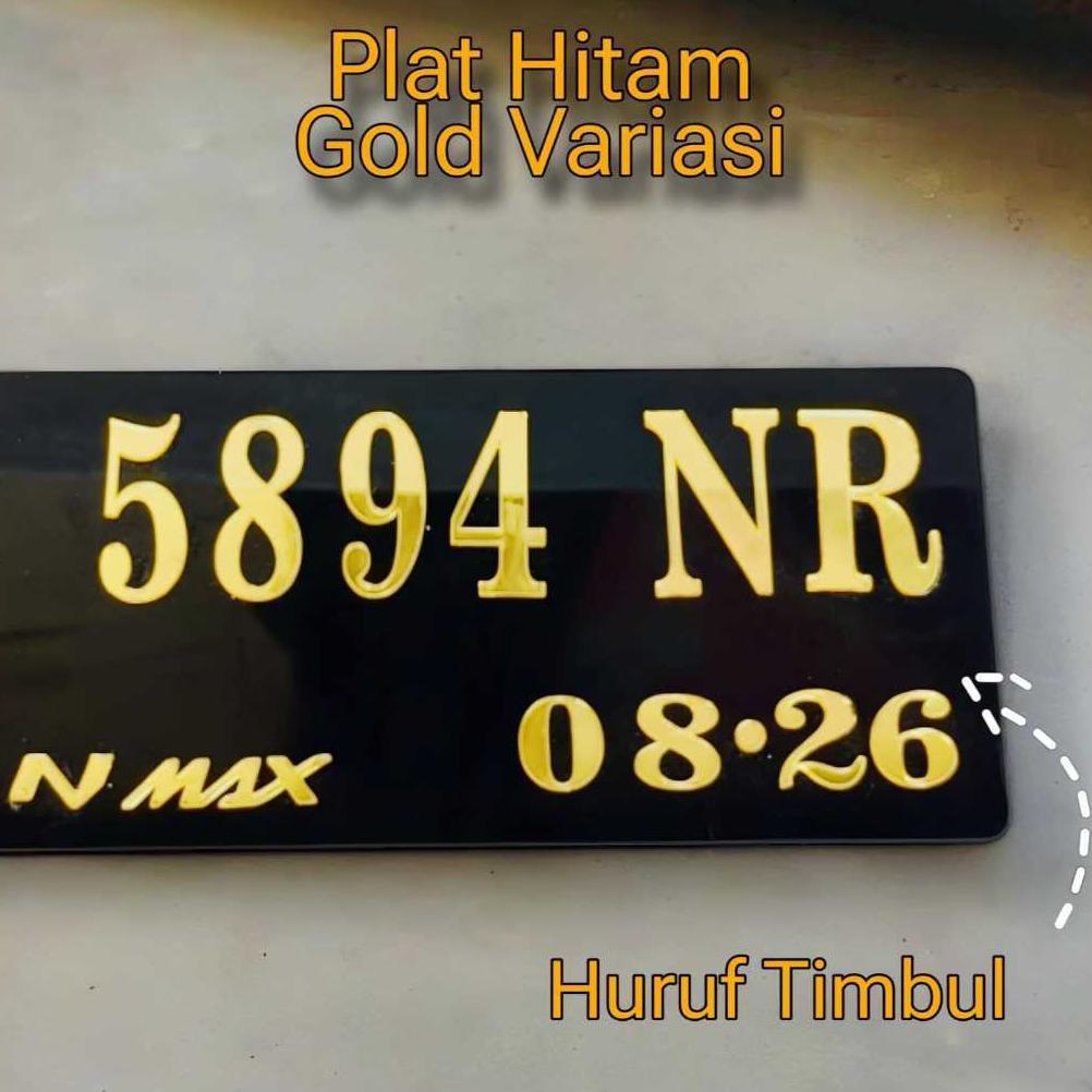 COD Angka Variasi Gold Motor Akrilik Timbul - Plat Motor Akrilik Timbul Gold Variasi