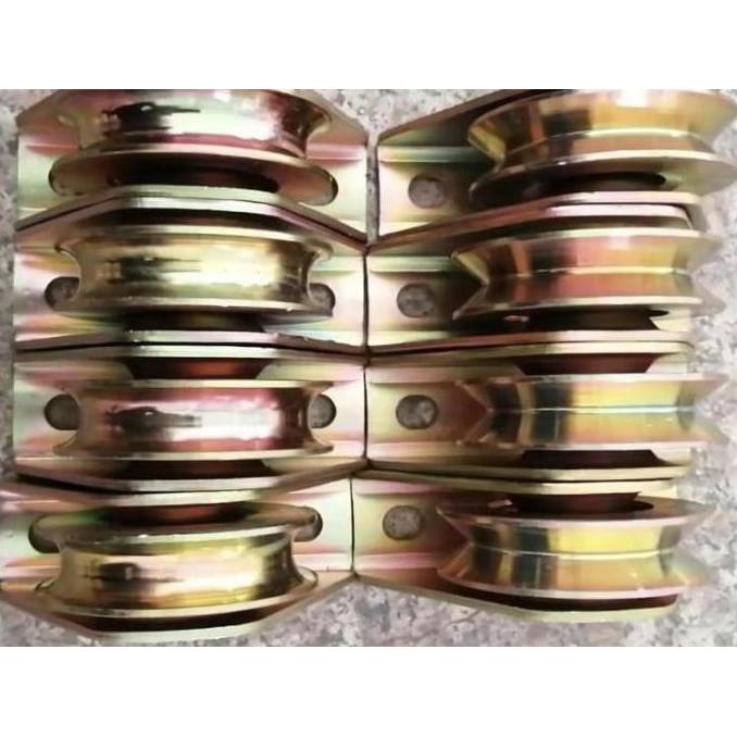 Bestone- Roda Rel Pagar Bubut Besi AS Bearing Galvanized Sliding Gate Wheel V/U