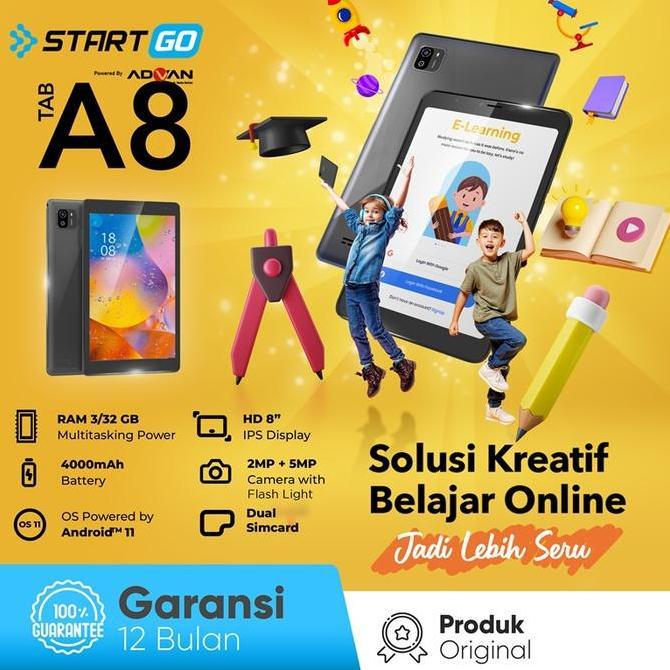 Bestone- ADVAN TAB A8 3/32 GB 8 Inch Quadcore Tablet Android 11 Garansi Resmi