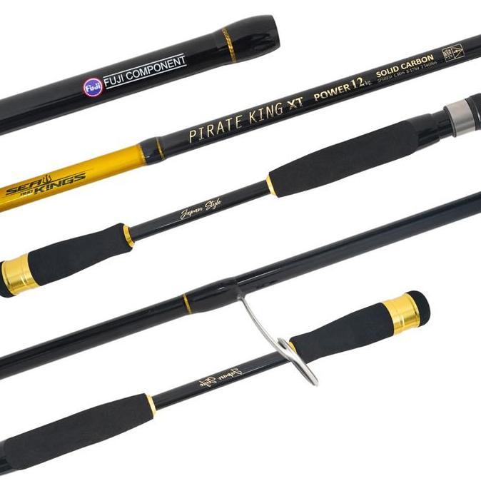 Promo Sea And Kings Pirate King Japan Style Joran Pancing Carbon Solid 165Cm Dan 180Cm 7 Ring Fuji K