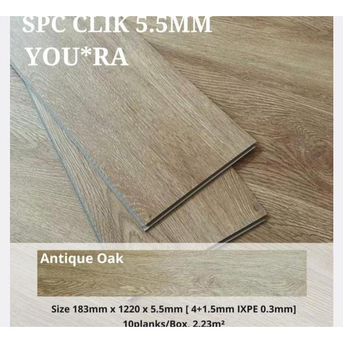 Lantai SPC Youra 5,5mm / SPC Click / SPC Lantai Tebaal 5,5mm Harga Per BOX
