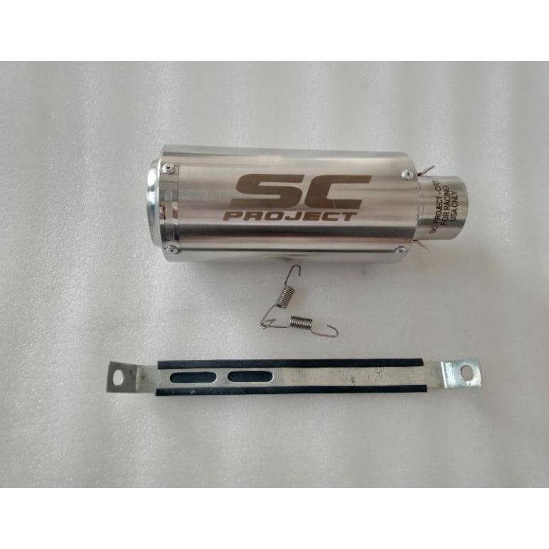 Promo Bulan Ini Knalpot Racing Sc Project Slincer Only Stainless Titan, Black Doft,Carbon Untuk Vixi