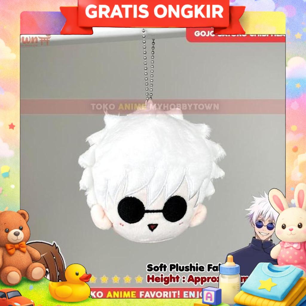 Gantungan Boneka Anime Jujutsu Kaisen Gojo Satoru Nanami Kento Chibi Head Dumpling Plushie Doll
