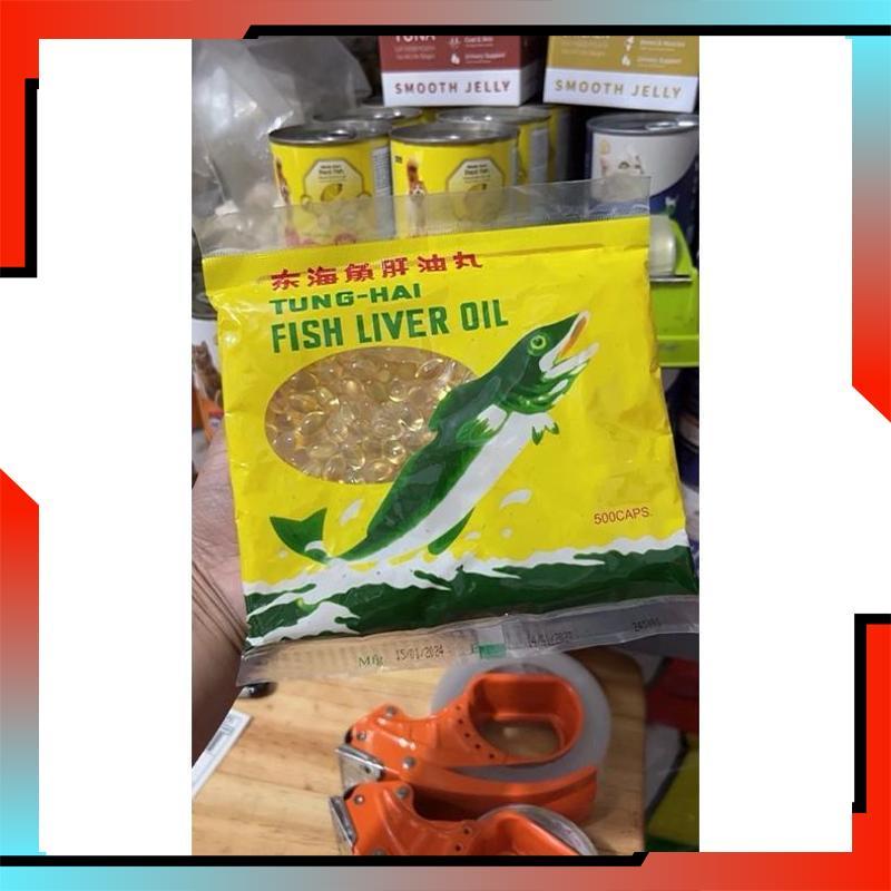 Diskon Gede Tung Hai Fish Liver Oil isi 500 Capsules (kemasan pabrik asli)  | Vitamin & Suplemen Min