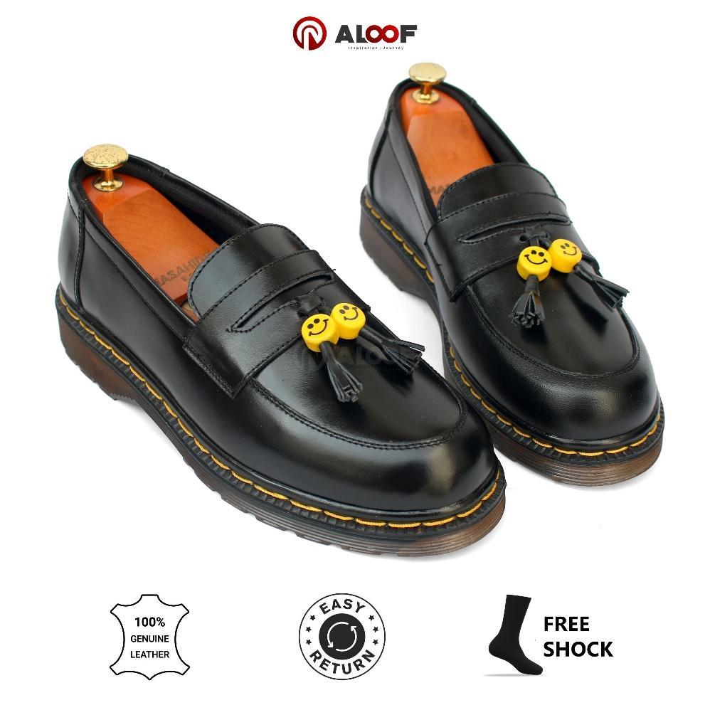 [SALE] 38-45 Aloof SMILE - Sepatu Loafers Tassel Pria Original Slip On Kulit Asli