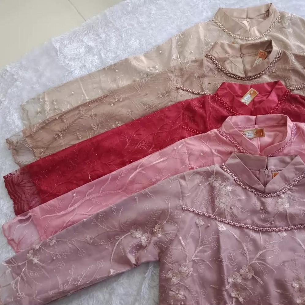 Awet Gamis Belle Dress Maxy Brokat Tile Mutiara Fashion Muslim Wanita Gaun Pesta Mewah Kondangan Lam