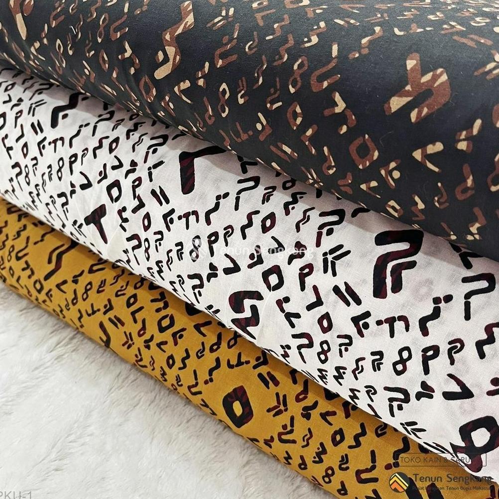 Sale Kain Tenun Batik Lontara Sutra Bugis Makassar - Tenun Sengkang Pku (Harga Per 0,5 Meter)