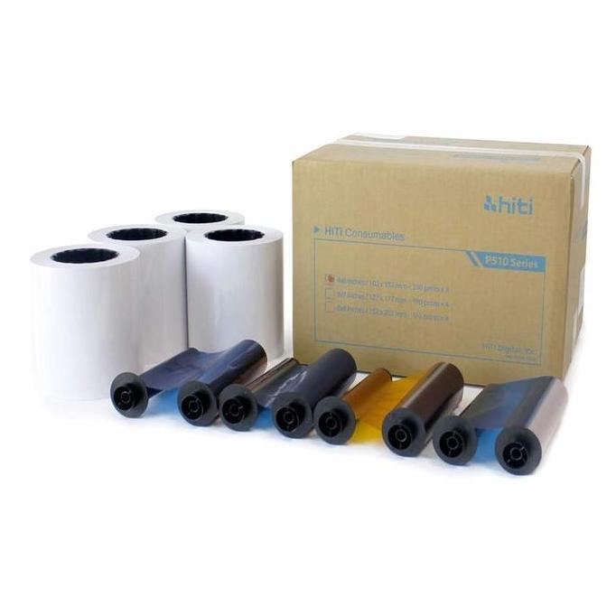 HITI P510 G2 4R 4x6" Set Of 4 Ribbons / Paper Roll Set (1320 prints)