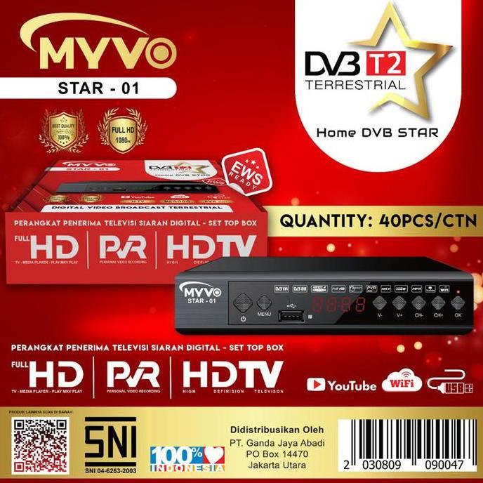 HOT SALE MYVO DVB STAR-01 02 SET TOP BOX TV DIGITAL TERRESTRIAL RECIVER PARTNER BISA GOSEND