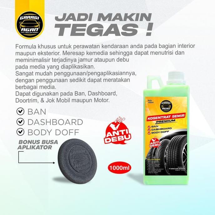 1 liter KOSENTRAT SEMIR bonus APLIKATOR / Semir ban / Semir dashboar / semir body doff Car semir Kar