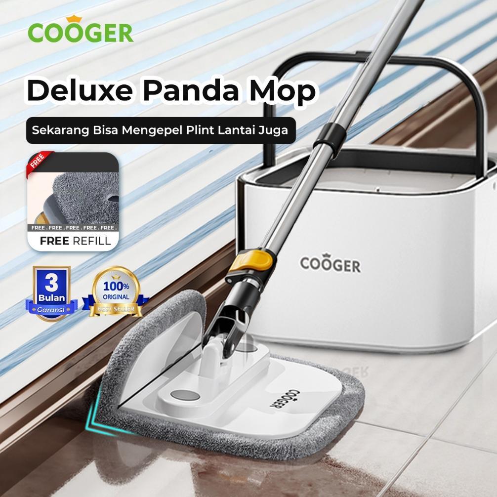 [FREE REFILL] COOGER Pel Spin Mop Deluxe Pemisah Air Bersih Air Kotor Ember 3L Alat Pel Kain Microfi