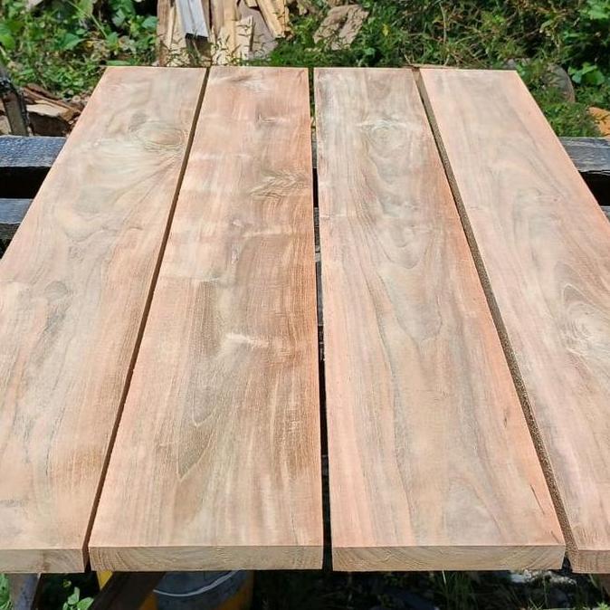 Papan Kayu Jati  Perhutani Asli 80x15x1.5cm