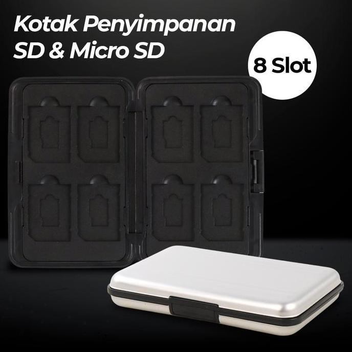 SD & Microsd Storage Box 8 Slot Aluminium