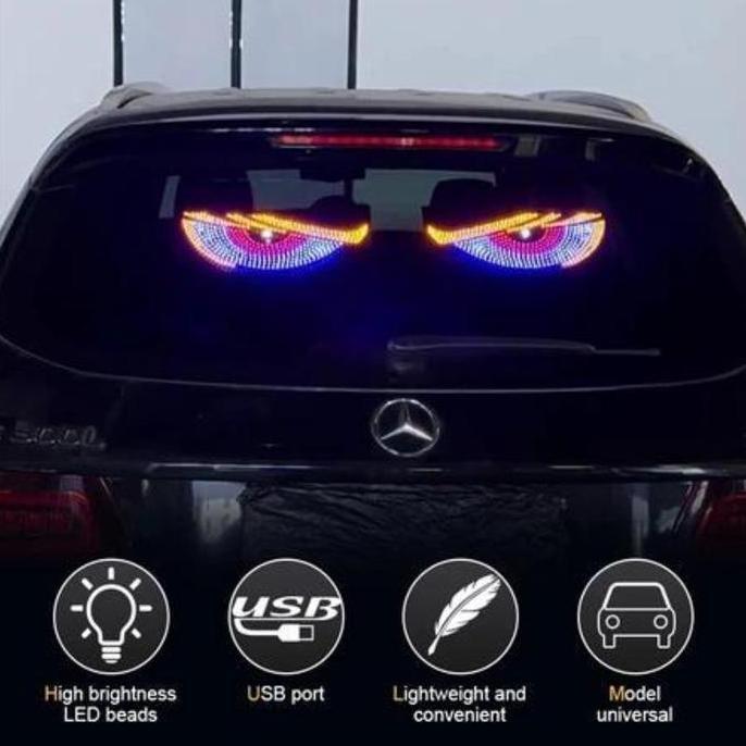 Promo Lampu Devil Eye Multi Mode Layar Tampilan Led Truk Depan Belakang Kaca Depan Mobil/Stiker Mobi