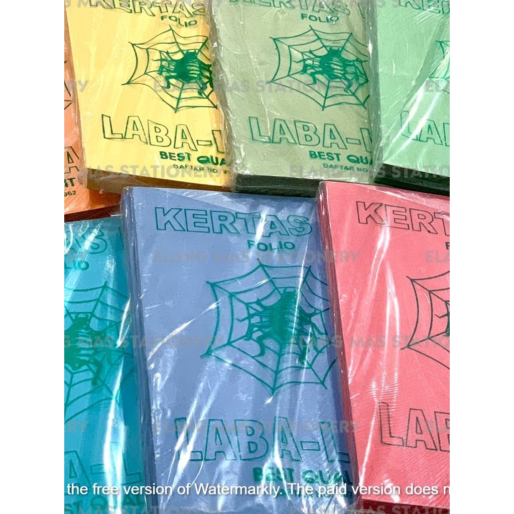 Kertas BC Indah / Cover Warna ukuran F4 (Folio)