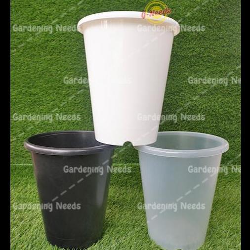 Taman- Pot Bunga / Tanaman Nkt Tower 21Cm Bening Putih Hitam