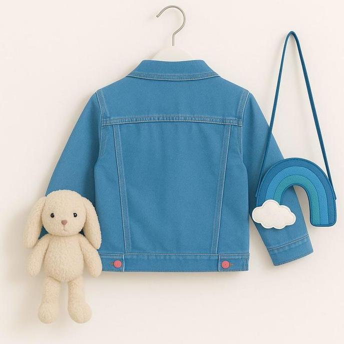 Larisbanget- Jaket Jeans Anak Jaket Anak Perempuan Jeans Tebal Kwalitas Premuim 2-9Tahun