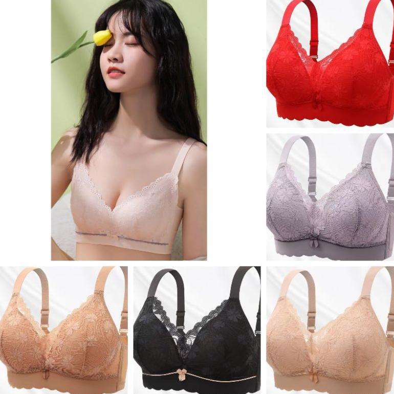 (04)Push Up Bra Wanita Tanpa Kawat Bra Busa Tipis Bra Renda Bra Sexy BH Bra jumbo Bh jumbo bh big si
