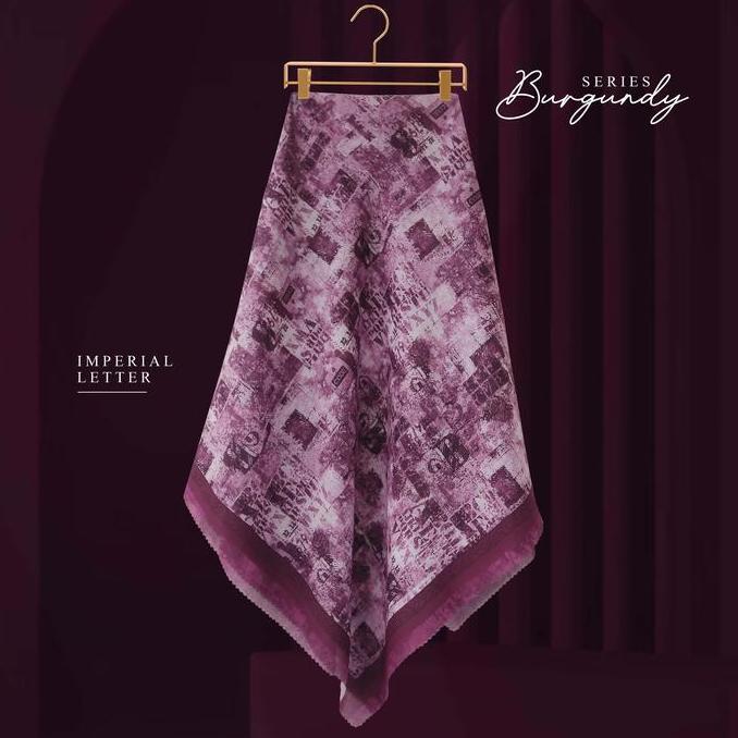 Terpopuler- Hijab Segi Empat / Syari Motif /Jilbab Jumbo  Burgundy Series 140X140, 130X130 & 120X120