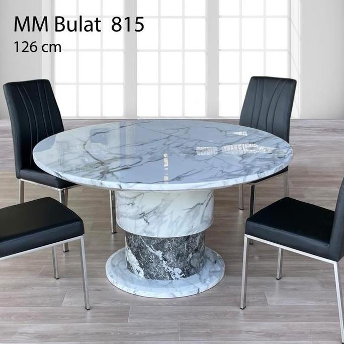 Terlaris Meja Makan Marmer Bulat Dining Table Set Meja Makan