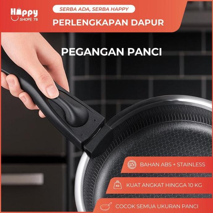 Lansungkirim- Gagang Panci Wajan Anti Slip Portable Pegangan Pengganti Abs Premium Tahan Panas