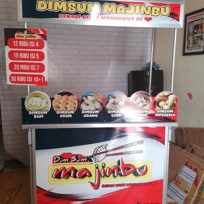 Terlaris Booth Portable Gerobak Lipat Bahan Aluminium Ukuran 120X60X190 Cocok Untuk Jualan Dimsum Si