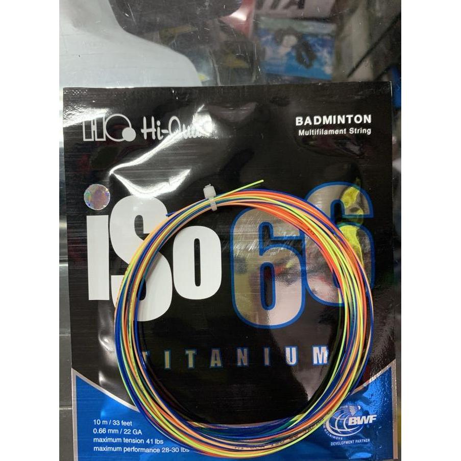 Mintonoi- Senar Badminton New Hiqua Iso 66 Titanium Rainbow Original