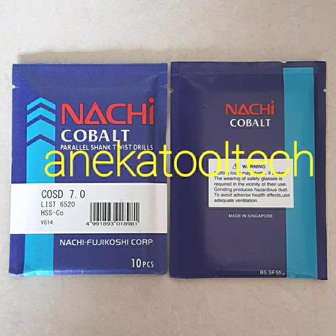 MATA BOR NACHI HSS COBALT 7MM | TWIST DRILL 7MM HSS COBALT NACHI (ORIGINAL)