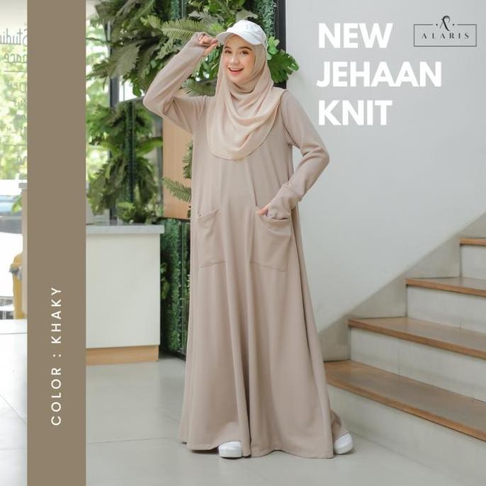Terpopuler- Jehaan Knit / Gamis Sporty / Gamis Olahraga / Gamis Rajut / Baju Olahraga Muslimah Basic