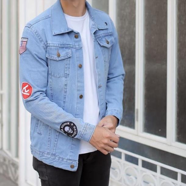 ~Harga Special~ Jaket jeans tempel jaket jeans logo jaket jeans pria jaket jeans distro jaket jeans 